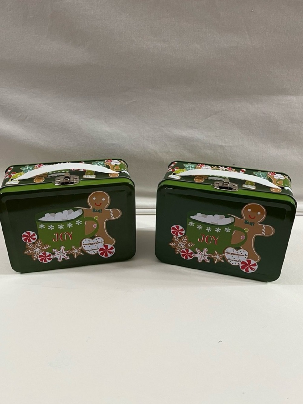 Holiday Gingerbread Treat Tin Set - Green